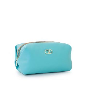 POCHETTE #BEAUTY SQUADRATO GRANDE GRANATO SINTETICO TURCHESE