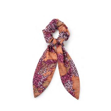 ACCESSORI #ELASTICO PER CAPELLI GRANDE RASO ANIMALIER MALVA