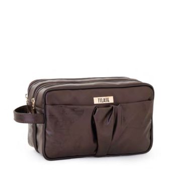 POCHETTE #BEAUTY CON TASCA ARRICCIATA GOMMATO MOGANO